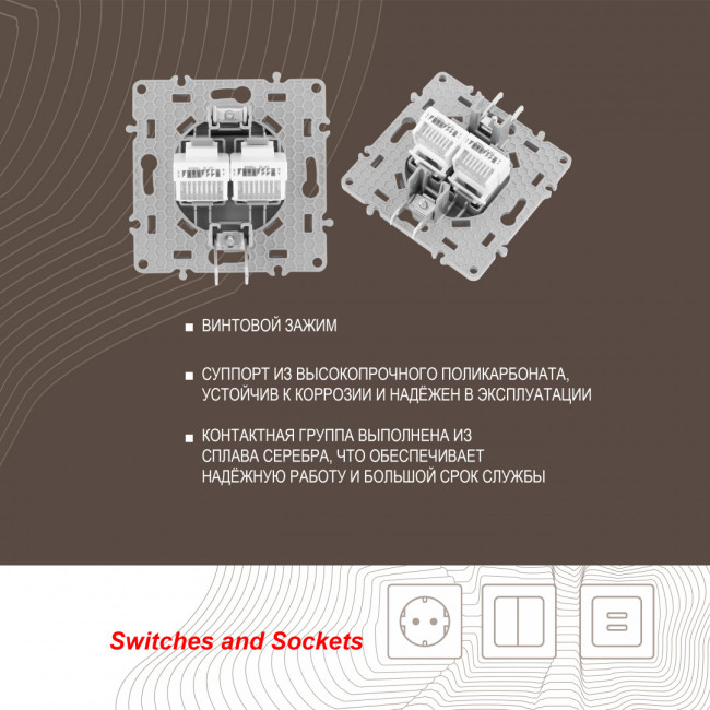 Розетка RJ45 Arte Milano 217.45-2.silver Розетка RJ45 Arte Milano 217.45-2.silver