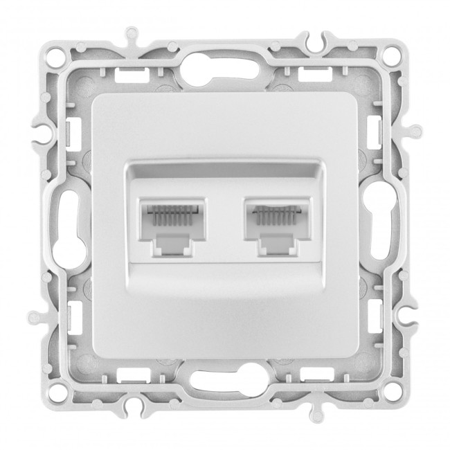Розетка RJ45 Arte Milano 217.45-2.silver Розетка RJ45 Arte Milano 217.45-2.silver