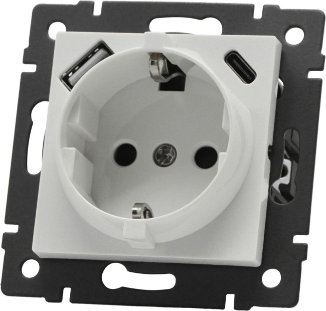 Механизм розетки с быстрой USB зарядкой Arlight SCT-MUAC-PL-WH-V (250V, 16A) 049822 Механизм розетки с быстрой USB зарядкой Arlight SCT-MUAC-PL-WH-V (250V, 16A) 049822