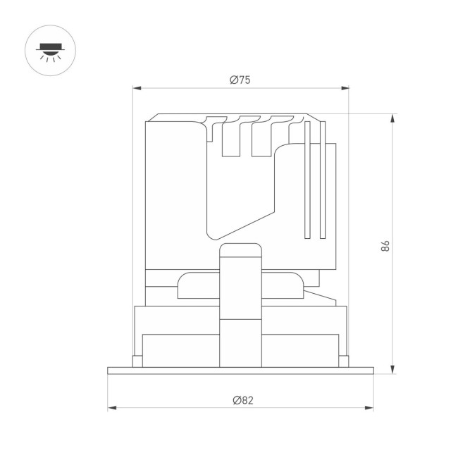 Встраиваемый светильник даунлайт Arlight MS-ARADO-BUILT-R75-12W Warm3000 (WH-WH, 24 deg, 230V) (IP20 Металл) 059107 Встраиваемый светильник даунлайт Arlight MS-ARADO-BUILT-R75-12W Warm3000 (WH-WH, 24 deg, 230V) (IP20 Металл) 059107