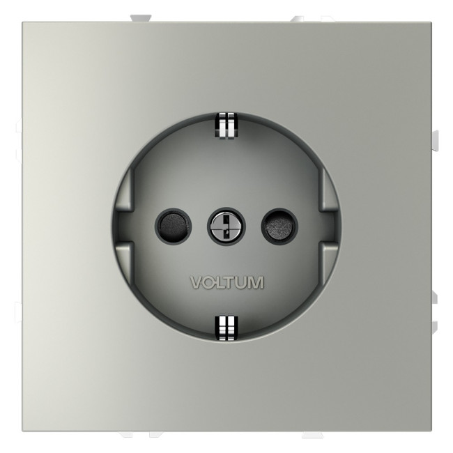 Розетка со шторками Voltum S70 VLS040205 (сталь)