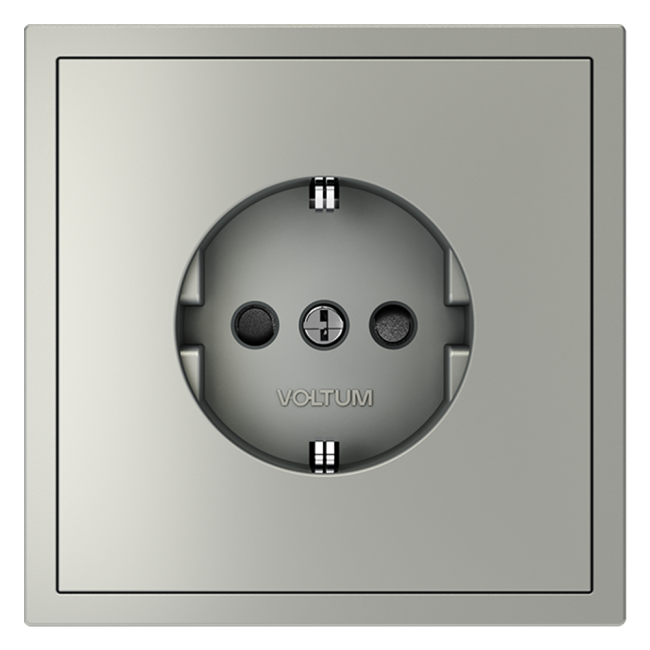 Розетка со шторками Voltum S70 VLS040205 (сталь)