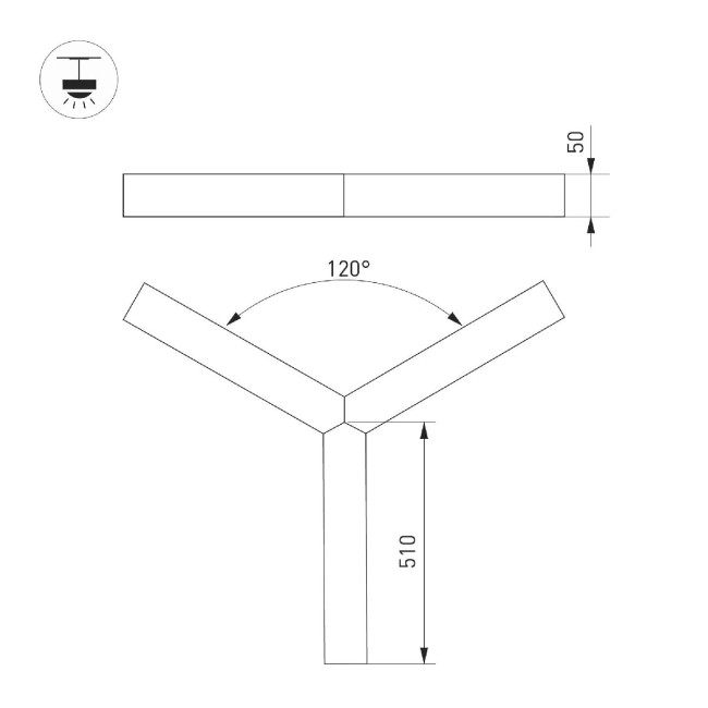 Линейный подвесной светильник Arlight SP-RAYS-3-HANG-5050-510-35W Day4000 049207 Линейный подвесной светильник Arlight SP-RAYS-3-HANG-5050-510-35W Day4000 049207