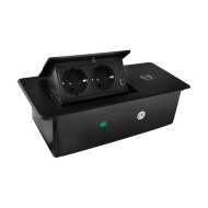 Блок розеток LK-DMS-741 (2 секции полуавтоматический 1 USB + 1 type-C беспроводная зарядка) Mebax 00-00002871