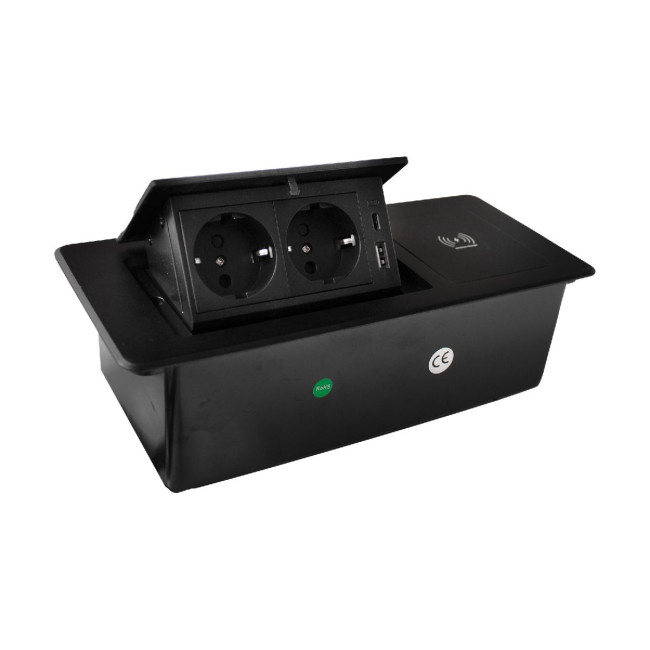 Блок розеток LK-DMS-741 (2 секции полуавтоматический 1 USB + 1 type-C беспроводная зарядка) Mebax 00-00002871 Блок розеток LK-DMS-741 (2 секции полуавтоматический 1 USB + 1 type-C беспроводная зарядка) Mebax 00-00002871