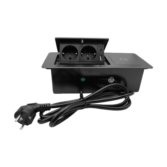 Блок розеток LK-DMS-741 (2 секции полуавтоматический 1 USB + 1 type-C беспроводная зарядка) Mebax 00-00002871 Блок розеток LK-DMS-741 (2 секции полуавтоматический 1 USB + 1 type-C беспроводная зарядка) Mebax 00-00002871