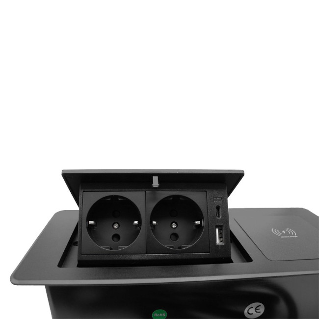 Блок розеток LK-DMS-741 (2 секции полуавтоматический 1 USB + 1 type-C беспроводная зарядка) Mebax 00-00002871 Блок розеток LK-DMS-741 (2 секции полуавтоматический 1 USB + 1 type-C беспроводная зарядка) Mebax 00-00002871