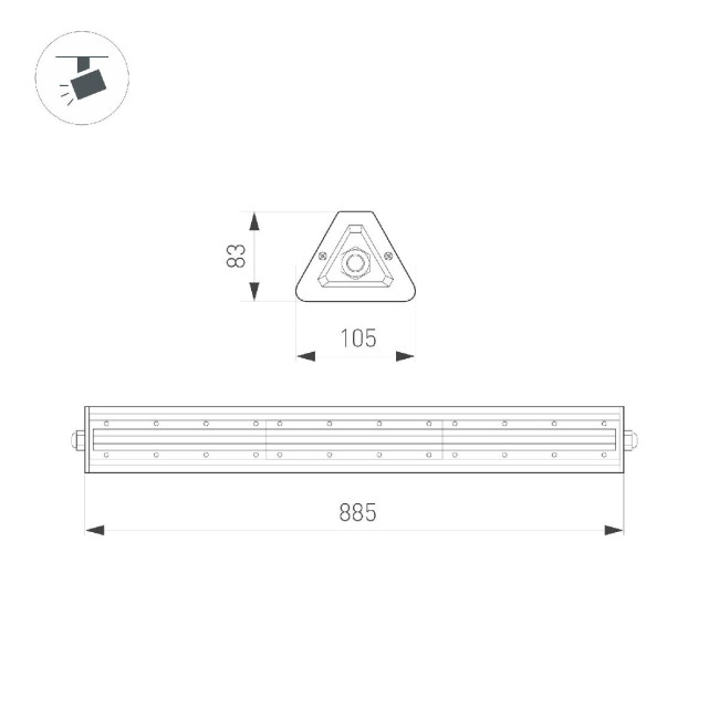 Линейный светильник Arlight SP-LAGERN-L885-150W Day5000 050026 Линейный светильник Arlight SP-LAGERN-L885-150W Day5000 050026