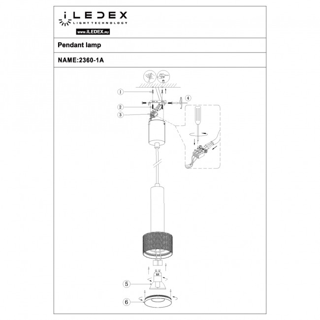 Подвесной светильник iLedex Delta 2362-1 BK+GRP Подвесной светильник iLedex Delta 2362-1 BK+GRP