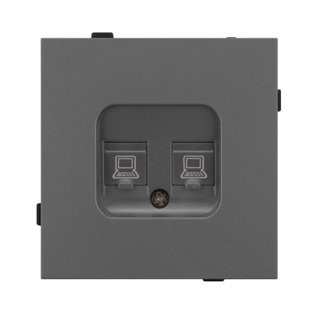 Механизм компьютерной розетки двойной SCT-TENDO-MPC2-SFPL-GR (RJ-45, CAT6) 054597 Механизм компьютерной розетки двойной SCT-TENDO-MPC2-SFPL-GR (RJ-45, CAT6) 054597