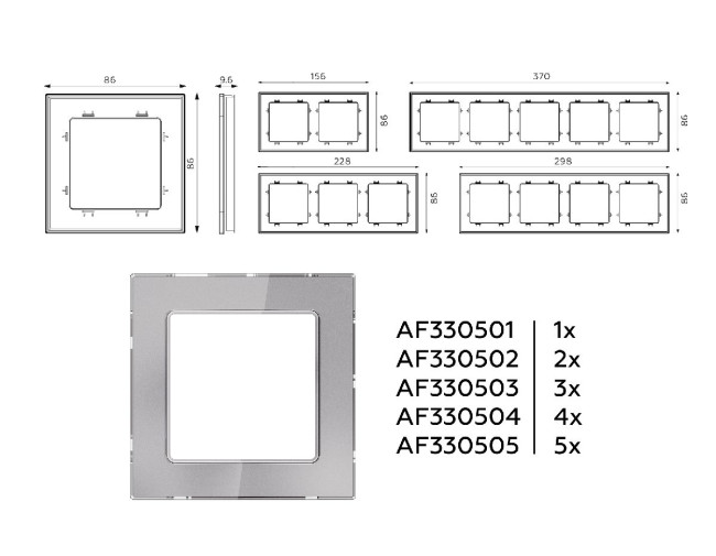 Рамка двухместная Ambrella Volt Platos AF330502 Рамка двухместная Ambrella Volt Platos AF330502