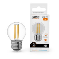 Лампа светодиодная Gauss Filament Elementary E27 8W 2700K 52218