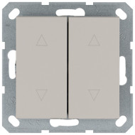 Выключатель двухклавишный для штор 10A 250V с накладкой, цвет Тауп Jasmart G3028T