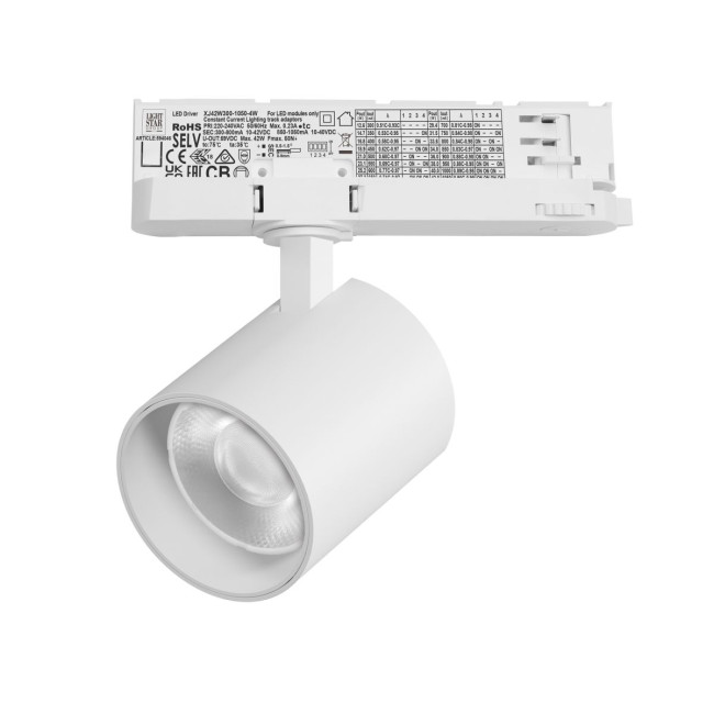 Трековый трехфазный светильник Quattro LED 36G с адаптером Lightstar Alta Base A5446QT36G