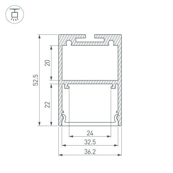 Алюминиевый профиль Arlight ARH-Line-3750A-3000 Anod 036137