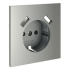 Накладка для розетки с заземлением и защитными шторками, с USB A+A Voltum S70 (сталь) VLS000905