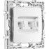 Розетка телефонная RJ11 + компьютерная RJ45 Arte Milano 217.44-1.silver
