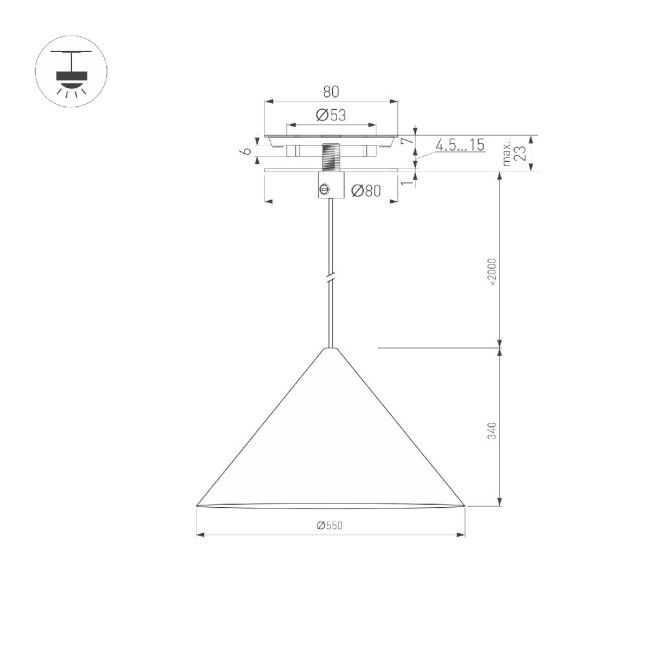 Подвесной светильник Arlight SP-MAKOTO-R550-14W Warm3000 054161 Подвесной светильник Arlight SP-MAKOTO-R550-14W Warm3000 054161
