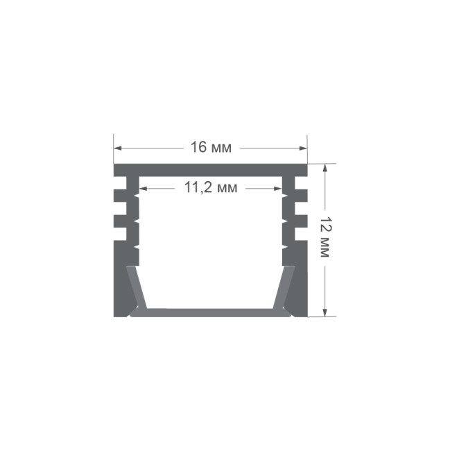 Профиль П-образный накладной Apeyron ширина ленты до 10мм (рассеиватель, заглушки - 2шт) 08-10-Ч Профиль П-образный накладной Apeyron ширина ленты до 10мм (рассеиватель, заглушки - 2шт) 08-10-Ч