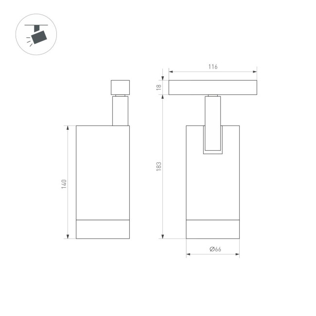 Трековый светильник Arlight Mag-Orient-Spot-R65-20W Warm3000 037125