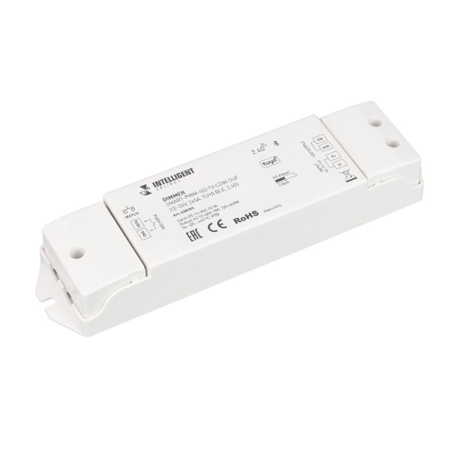Диммер Arlight SMART-PWM-102-72-CDW-SUF (12-36V, 2x5A, TUYA BLE, 2.4G) 038183 Диммер Arlight SMART-PWM-102-72-CDW-SUF (12-36V, 2x5A, TUYA BLE, 2.4G) 038183