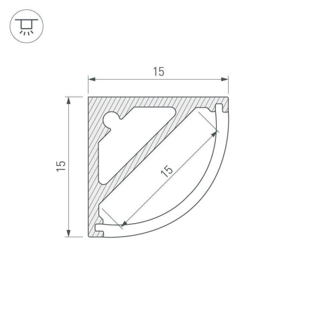 Профиль Arlight SL-KANT-H15-2000 ANOD 019327