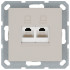 Интернет-розетка RJ45 двойная с накладкой, цвет Тауп Jasmart G6106T
