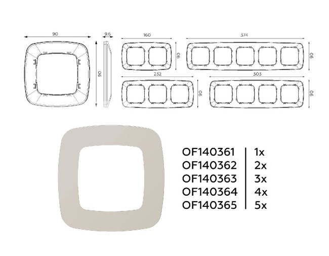 Рамка двухместная Ambrella Volt Ecta OF140362 Рамка двухместная Ambrella Volt Ecta OF140362