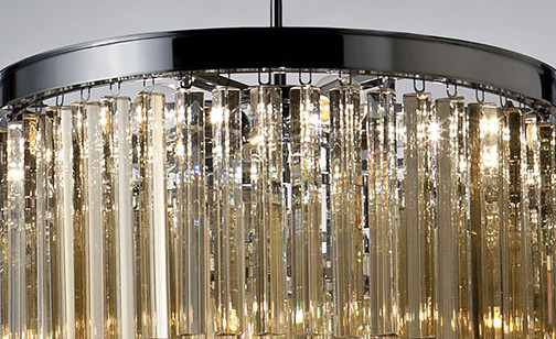 Подвесная люстра Delight Collection 1920s Odeon KR0387P-10B chrome/amber Подвесная люстра Delight Collection 1920s Odeon KR0387P-10B chrome/amber