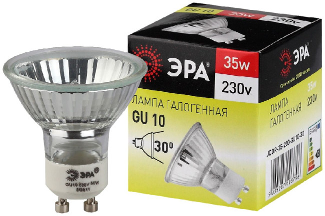 Лампа галогенная Эра GU10 35W 3000K GU10-JCDR (MR16) -35W-230V C0027385 Лампа галогенная Эра GU10 35W 3000K GU10-JCDR (MR16) -35W-230V C0027385