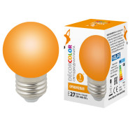 Лампа декоративная светодиодная (UL-00005650) Volpe E27 1W оранжевая LED-G45-1W/ORANGE/E27/FR/С Лампа декоративная светодиодная (UL-00005650) Volpe E27 1W оранжевая LED-G45-1W/ORANGE/E27/FR/С