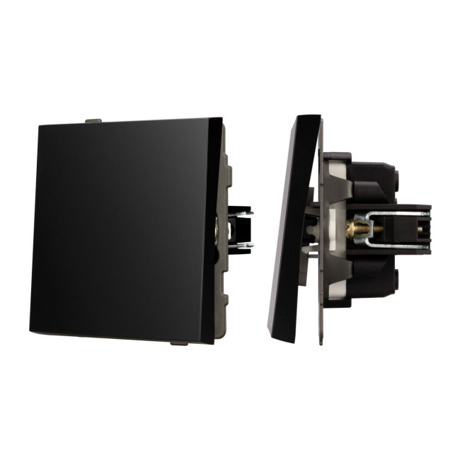 Механизм выключателя одноклавишный проходной Arlight SWT-TENDO-MKP1-PL-BK (230V, 10A) 054041