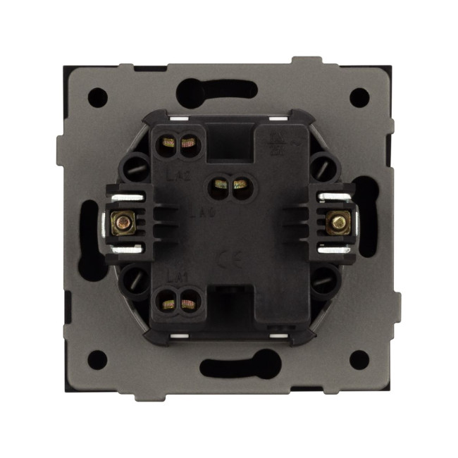 Механизм выключателя одноклавишный проходной Arlight SWT-TENDO-MKP1-PL-BK (230V, 10A) 054041