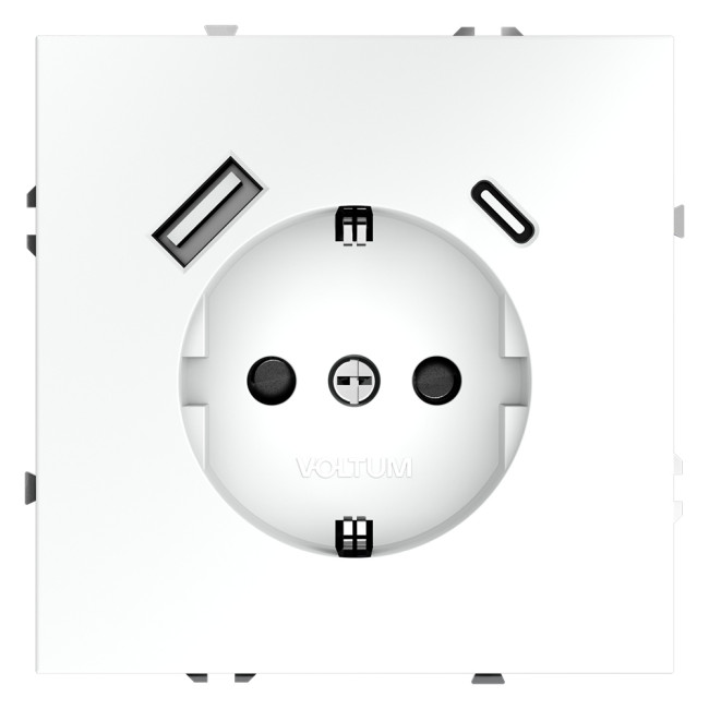 Розетка с USB, A+C Voltum S70 VLS040502 (белый матовый) Розетка с USB, A+C Voltum S70 VLS040502 (белый матовый)