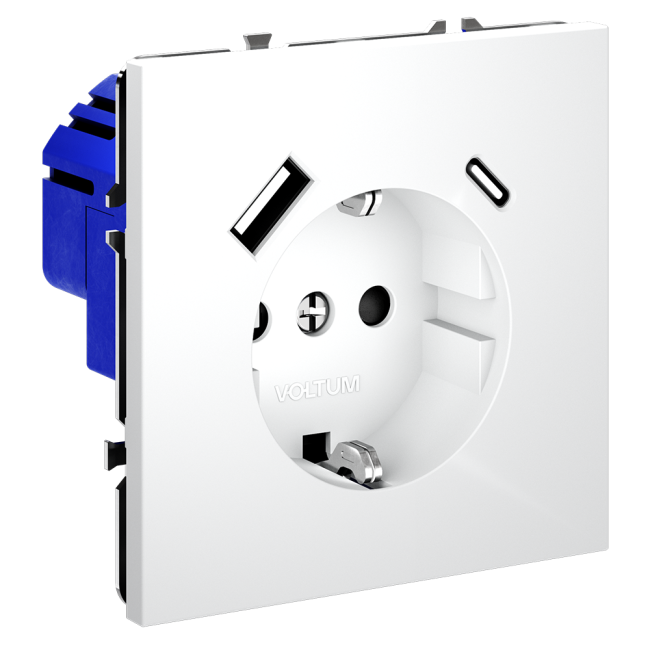 Розетка с USB, A+C Voltum S70 VLS040502 (белый матовый) Розетка с USB, A+C Voltum S70 VLS040502 (белый матовый)