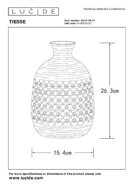 Настольная лампа Lucide Tiesse 13534/26/31