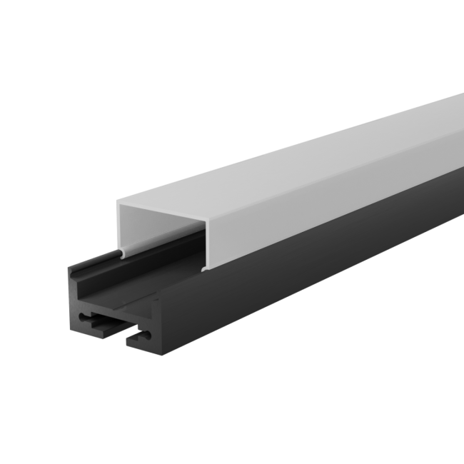 Профиль накладной/подвесной черный с белым рассеивателем WOLTA WAP-S/H-20/20/2000-BW Профиль накладной/подвесной черный с белым рассеивателем WOLTA WAP-S/H-20/20/2000-BW