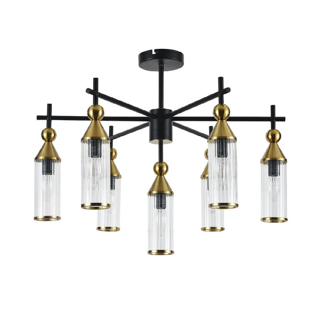 Люстра на штанге Indigo Torazzo 13037/7R Black V000528
