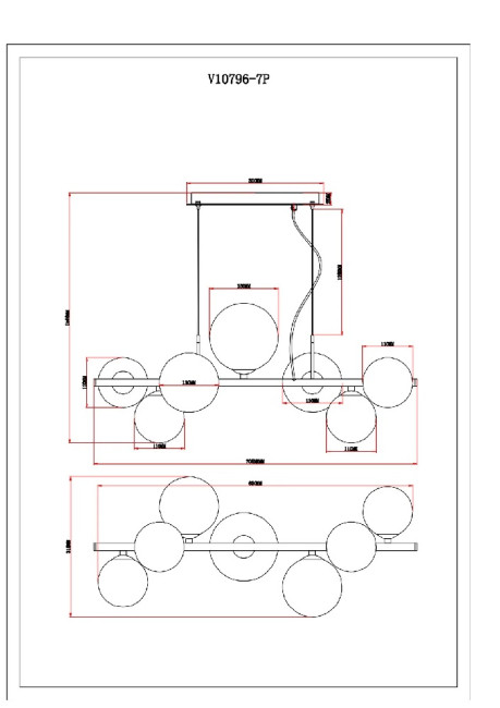 Подвесная люстра Moderli Renny V10796-7P Подвесная люстра Moderli Renny V10796-7P