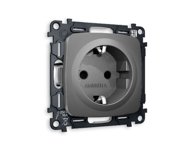 Комплект механизма розетки с/з cо шторками Ambrella Volt Omega MO657010 Комплект механизма розетки с/з cо шторками Ambrella Volt Omega MO657010