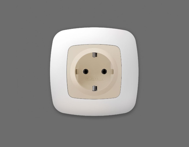 Лицевая панель для розетки с/з Ambrella Volt Omega OP3260 Лицевая панель для розетки с/з Ambrella Volt Omega OP3260