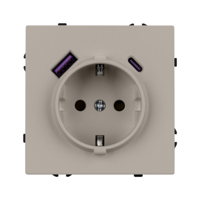 Механизм розетки с USB зарядкой Arlight SCT-NOBE-MUAC-SFPL-CA (230V, 16A) 059444 Механизм розетки с USB зарядкой Arlight SCT-NOBE-MUAC-SFPL-CA (230V, 16A) 059444