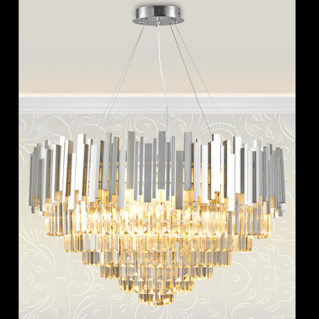 Подвесная люстра Natali Kovaltseva VERTIGO 81440/12C SILVER Подвесная люстра Natali Kovaltseva VERTIGO 81440/12C SILVER