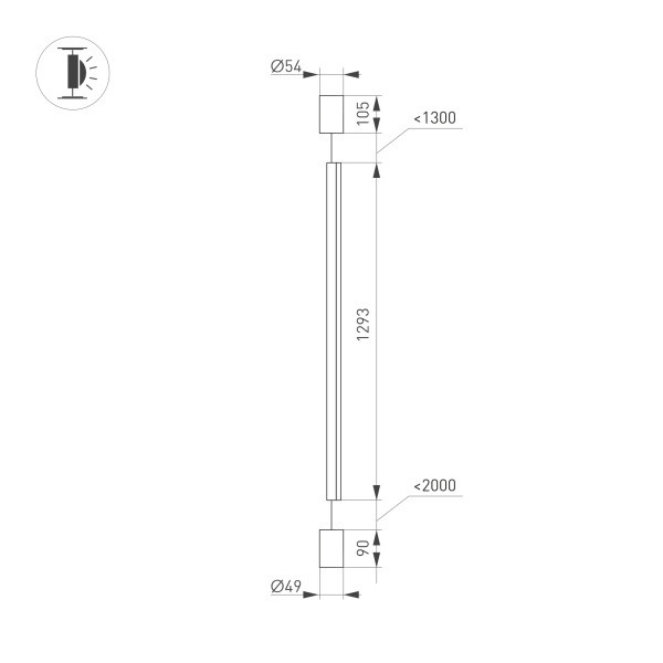 Подвесной светильник Arlight SP-Taboo-Floor-S1300-14W Warm3000 036116 Подвесной светильник Arlight SP-Taboo-Floor-S1300-14W Warm3000 036116