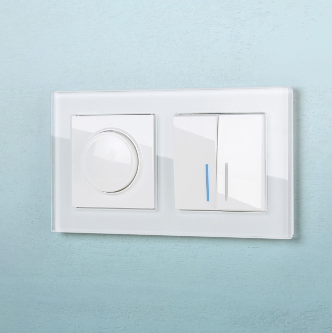 Выключатель двухклавишный с подсветкой Werkel белый W1120101 4690389155208