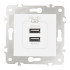 Розетка USB 2.1А+1А Arte Milano 203.46-1.white