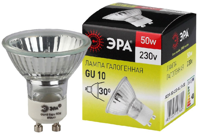 Лампа галогенная Эра GU10 50W 3000K GU10-JCDR (MR16) -50W-230V C0027386 Лампа галогенная Эра GU10 50W 3000K GU10-JCDR (MR16) -50W-230V C0027386