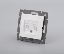 Механизм компьютерной розетки двойной Arlight SCT-MPC2-PL-WH-V (RJ-45, CAT6) 049854