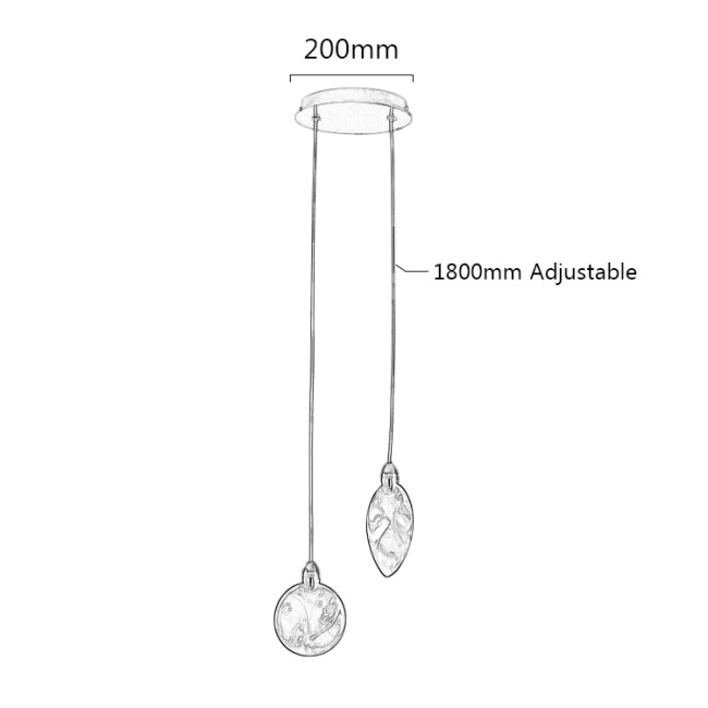 Подвесной светильник MT9176-2H titanium gold