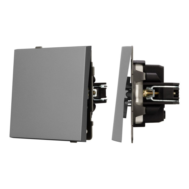 Механизм выключателя одноклавишный проходной Arlight SWT-TENDO-MKP1-PL-GR (230V, 10A) 054042